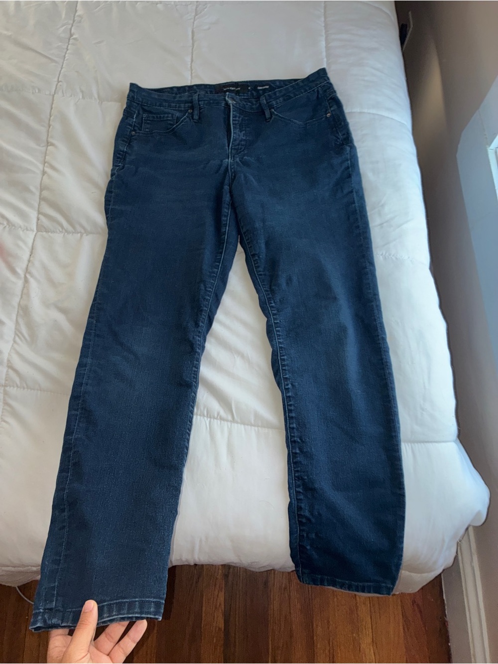 Calvin Klein Women's Straight Leg Jeans in Dark Blue